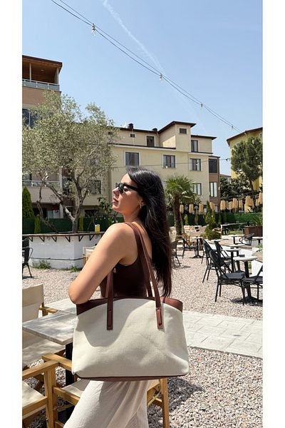 REVENKO Marlove Canvas Tan Shoulder Bag