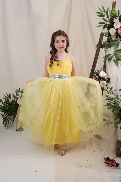 Bulut Baby Rochie de bal pentru fete, fustă tutu Gipeli, satin și tul de vis cu perle