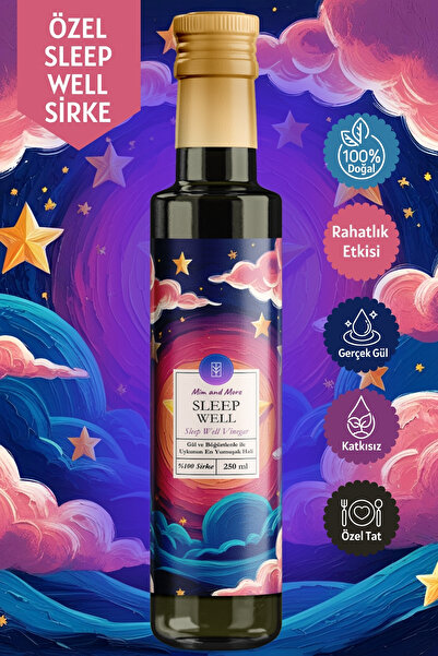 Mim and More Sleep Well Sirke – Gül ve Böğürtlen Özlü, %100 Doğal, Katkısız Gece Sirkesi, 250 ml