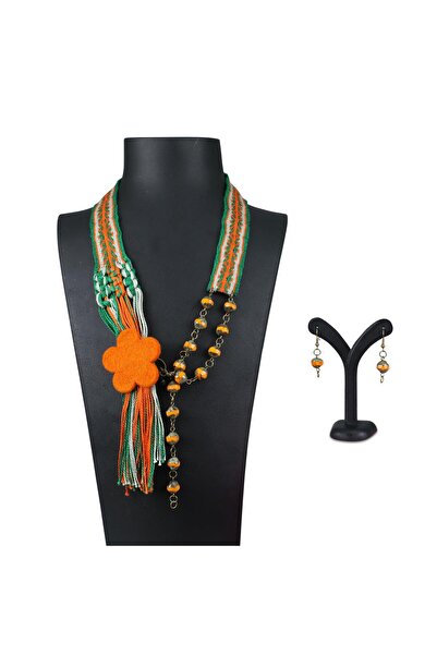 e38 El Işçiliği Çarpana Dokuma Kolye 78 Cm - 5159