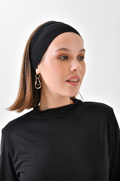 mirach 2 Pieces Black Hair Band Bonnet | Wide Neck Wrap Flexible Sports Bandana Comfortable Use with Buckle