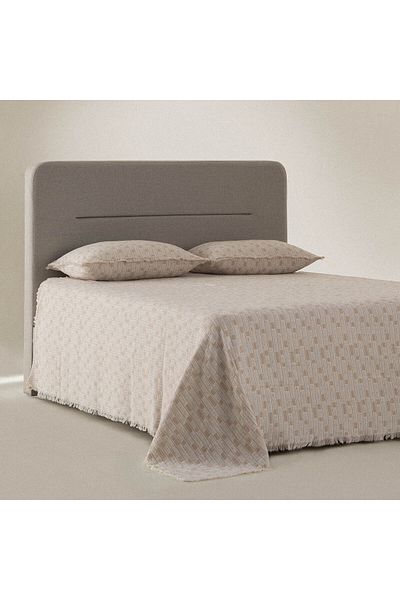Ecocotton Merisa Beige Double Pique Set - 100% Organic Cotton, Muslin Woven, 240x260 Cm