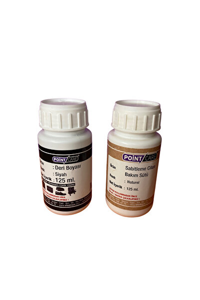 Point Siyah Deri Boyası Ve Sabitleme Cilası Sünger Direksiyon Döşeme Ayakkabı Deri Boyası Seti
