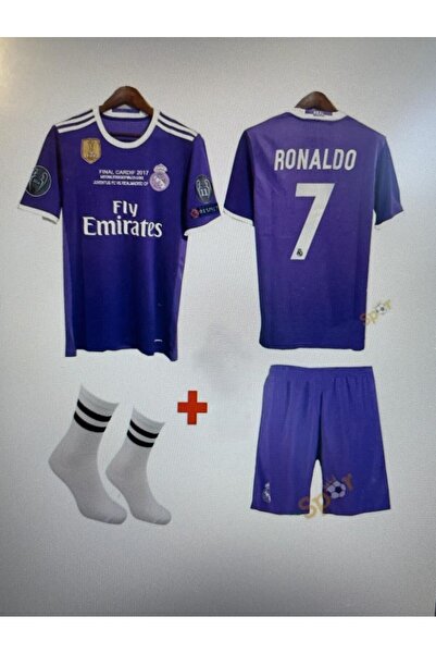 yenteks Cristiano Ronaldo Real.Madrid.2017 Cardif Mor Çocuk Forması 4lü Set Ç...