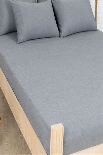 MORE HOME Single Cotton Fitted Sheet Set Pillowcase 50X70 Anthracite