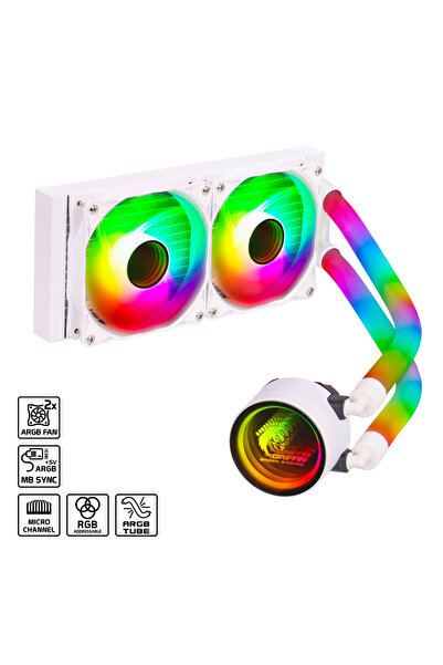 Green GLACIER 240 STREAM-ARGB Sıvı Soğutucu Beyaz 240MM AIO Sıvı Soğutma