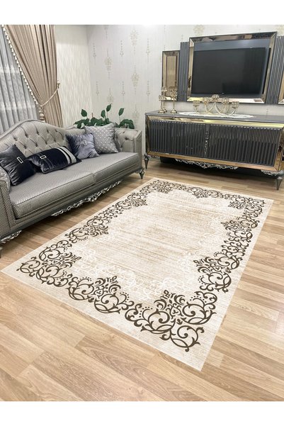 Bordo Halı Yıkanabilir Kaymaz Taban Halı Mutfak Dekor Yolluk Koridor Halısı S...