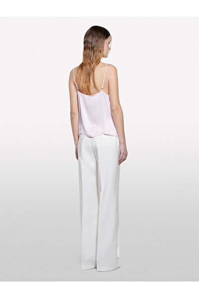 Sisley Women's Beige Viscose Blended Hidden Button Regular Waist Palazzo Pants