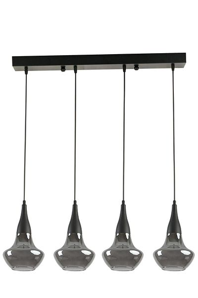 Modavize Fora Modern Black Smoke 4-Piece Pendant Lamp Chandelier - Cafe-Kitchen Living Room Decorative