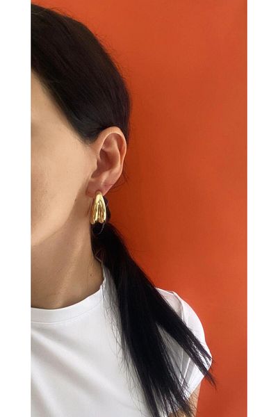 marsel aksesuar Xuping Double View Big Gold Earrings