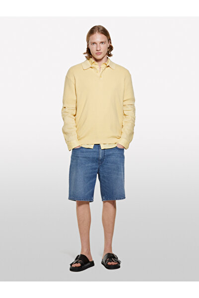 Sisley Men's Pale Orange 100% Cotton Knitwear Polo T-Shirt