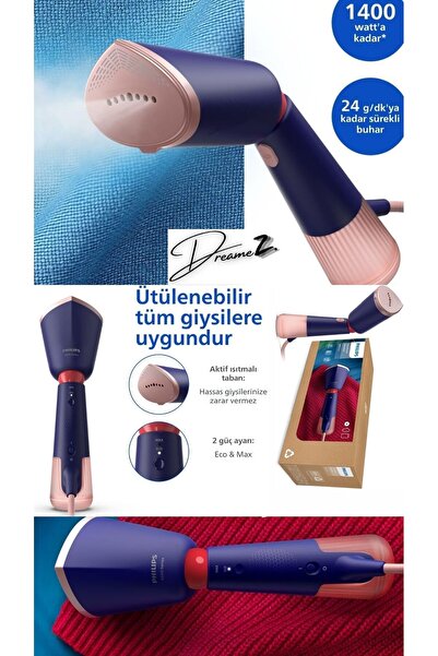 Philips En Hızlı+Güçlü 5000 Serisi El Tipi Dikey Buharlı Düzleştirici, Tak ve çalıştır, 1400 W,Lacivert