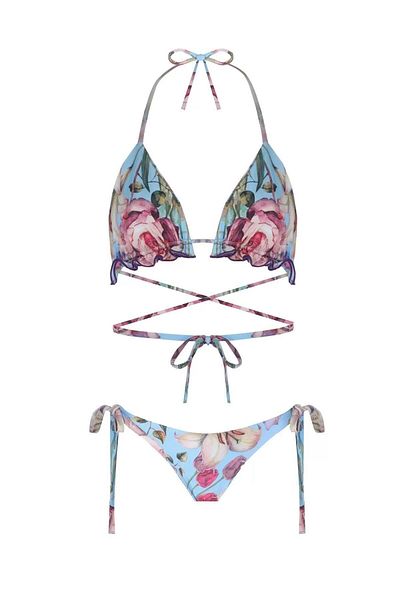 Nur Karaata Triangle Blu Bikini Set