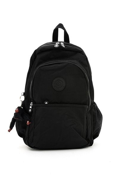 Sanmorris Unisex Black Crinkle School and Backpack - Water Resistant, Multi-Compartment, Large Size