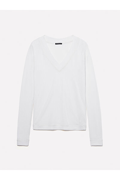 Sisley Γυναικεία μπλούζα με λεπτή εφαρμογή σε μπεζ βισκόζη με λαιμόκοψη σε σχήμα V