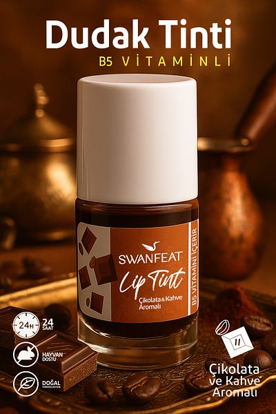 SWANFEAT B5 Vitamin Lip Tint Moisturizing Lasting Coffee and Chocolate Flavored Brown Blush and Lipstick