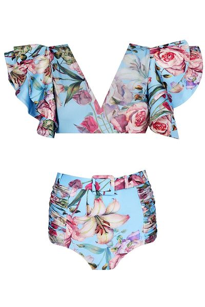 Nur Karaata Cosmos Blu Bikini Set
