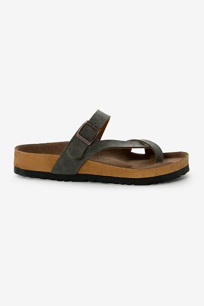 Tonny Black Women's Khaki Comfortable Fit Poly Sole Cross Model Nubuck Flip Flops