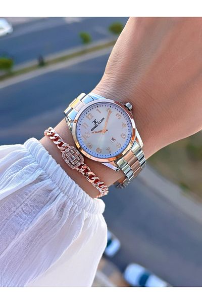 Daniel Klein 30 Mt Water Resistant Silver Rose Steel Color Throwproof Watch
