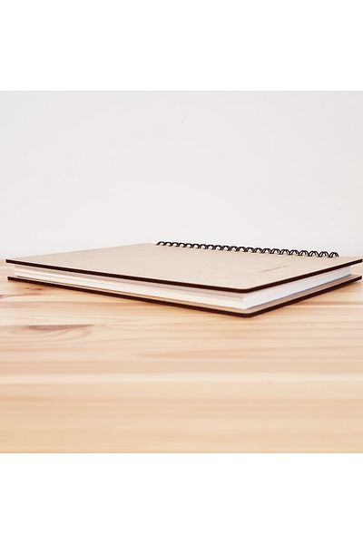 CreativArt Diary with wooden covers, A5 format, Wolf cutout