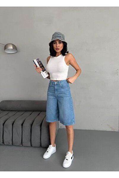 XBELLA DENİM Kadın Uzun Kot Sort Midi Boy