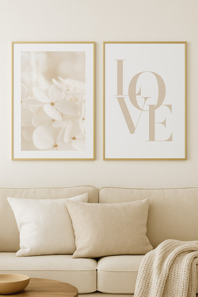 seninürünün White Love Duo – Μοντέρνος πίνακας 2 τεμαχίων με μεταλλικό πλαίσι...