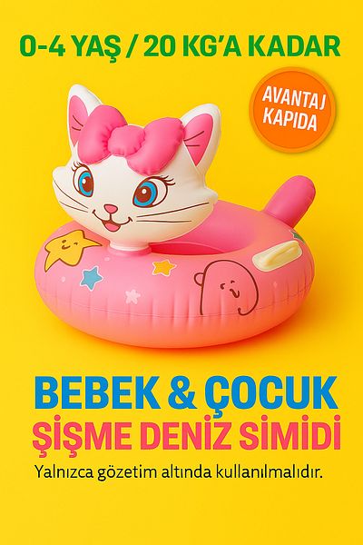 Avantaj Kapıda Baby Kids Inflatable Sea Ring 0-4 Years 20kg Swimming Pool with Supported Handle Beach Toy with Seat
