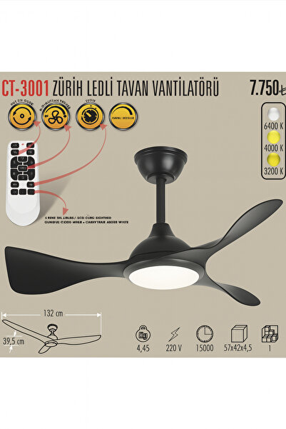 Cata LEDLİ VE SESSİZ TAVAN VANTİLATÖRÜ