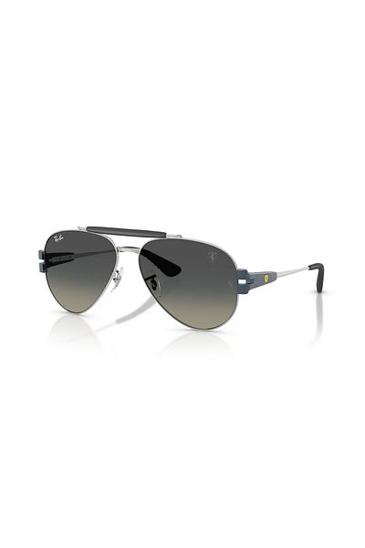 Ray-Ban نظارة شمسية راي بان للجنسين - RB 3762M - مقاس العدسة: 58 مم - فضي