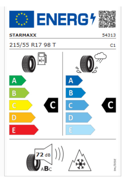 Starmaxx Arcterrain W860 215/55R17 98T RF M+S 3PMSF Oto Kış Lastiği (Üretim Yılı: 2024)