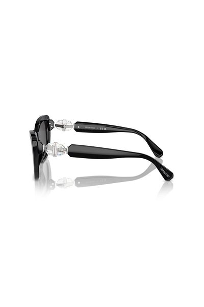 Swarovski نظارة شمسية نسائية بتصميم عين القطة - Sk 6018 - مقاس العدسة: 52 مم - أسود