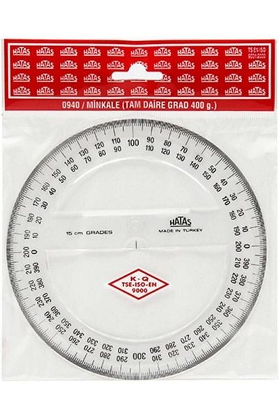 HATAS Πλαστικός μοιρογνωμόνιος Minkale Full Circle 15cm / 0920