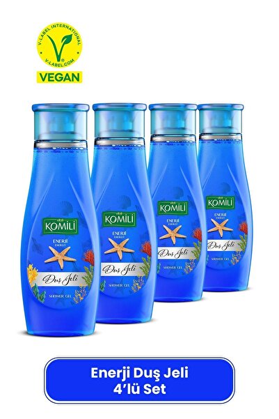 Komili Enerji Vegan Duş Jeli 4'lü Set - Ferah Koku - 4 X 500 ML
