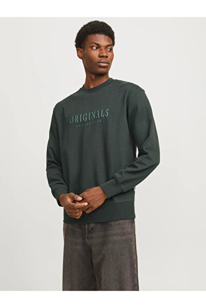 Jack & Jones Jack&Jones JORFREDERIKSBERG SWEAT CREW 12265756 - Ανδρικό φούτερ χακί πράσινο