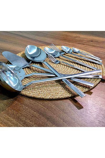 BuMeria 34 Piece Stainless Steel Ladle, Colander, Spatula, Fork Spoon Sets Kitchen Utensils