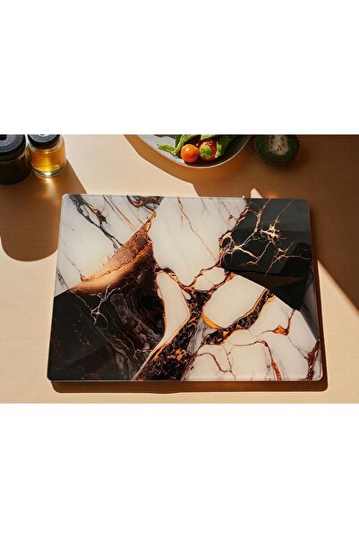 Maya Tempered Glass Vegetable Fruit Chopping Cutting Board, Oval Edges, Antibacterial 25X35Cm