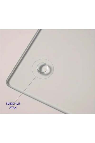 Maya Temperli Cam Sebze Meyve Doğrama Kesme Tahtası, Kenarları Oval, Antibakteriyal 25X35CM