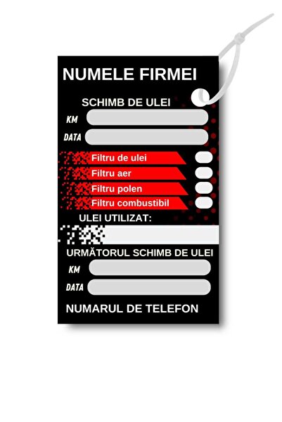 Eticheta Auto Set 200 Etichete cartonate de ulei + coliere de prindere revizi...