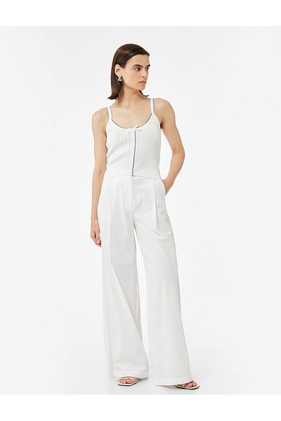 Koton X Melis Ağazat - Buttoned Bow Detailed Thin Strap Knitwear Undershirt