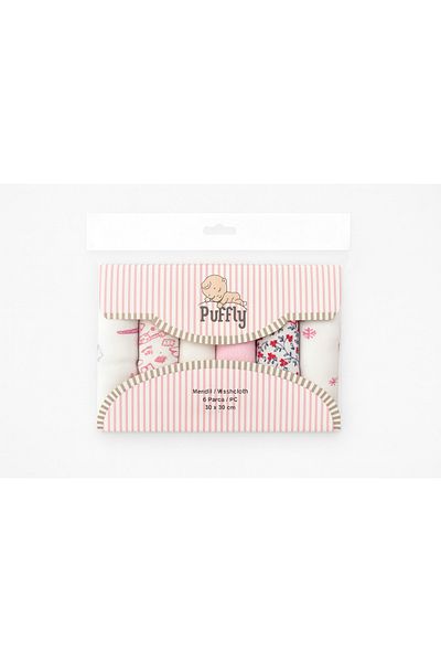mini mia Soft 6-Piece 100% Cotton Baby Wipes Set – 30X30 cm – Suitable for Daily Use