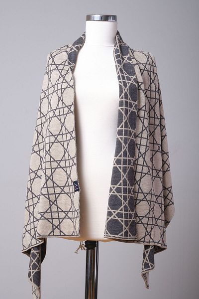 Sebir Moda Knitted Knitwear Shawl - Cannage Patterned