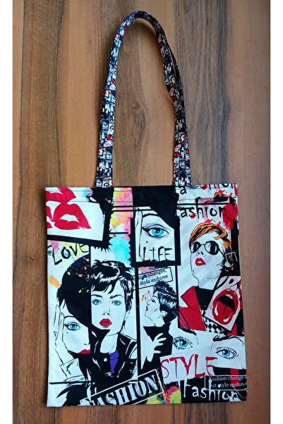 BALVA KONSEPT POP ART - حقيبة الشاطئ والتنزه (طباعة على الوجهين)