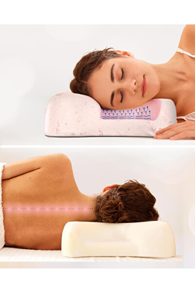 Shine Pillow 2'li Set - Güzellik Yastığı Ortopedik Kırışıklık Önleyici Patentli Tasarım Visco Boyun Destekli