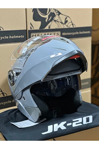JK20 Çene Açılır Kask Fiyat/Performans Ürünü! Güneş Gözlüklü Nardo Gri Ncr Benzeri Motosiklet Kaskı