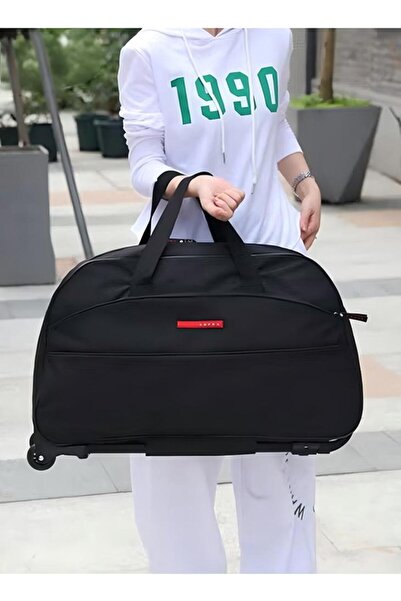 Generic Large Capacity Carry-on Luggage With Adjustable Trolley, Portable Travel Multi-pocket Duffel Bag