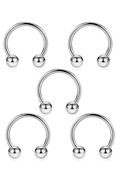 simagift 316l Surgical Steel Silver Color Set of 5 Septum Piercing