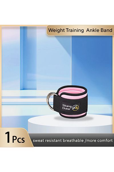 Choice Pink 1pcs Fitness Equipment Gym Ankle Band Padded Double D Ring Adjustable Ankle Weight L