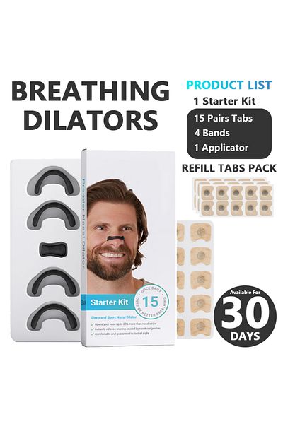 Choice Unisex Adult Black Kit 30 Pairs Anti Snoring Sleep Mouth Tape, Nasal Breathing Dilators Starter Kit