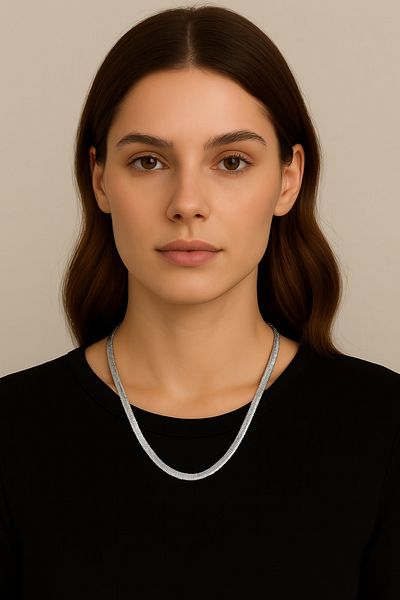 Mathilda Aksesuar Women's Silver Italian Chain Necklace