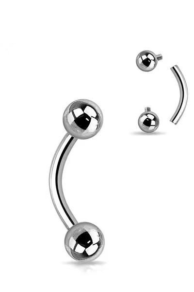 simagift Unisex Silver Surgical Steel Set of 5 Eyebrow and Rook Piercing